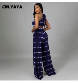 2022 Summer Tie Dye Women's Set for Elegant Beach Irregular Crop Tops Wide Leg Straight Pants Matching Two 2 Piece Set $43.11...