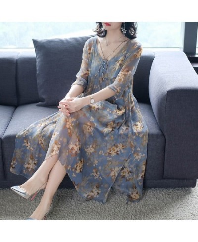 2023 Spring Summer Natural Silk Two Piece Midi Dress Vintage Vacation Print Runway Dress Elegant Women Bodycon Party Vestidos...