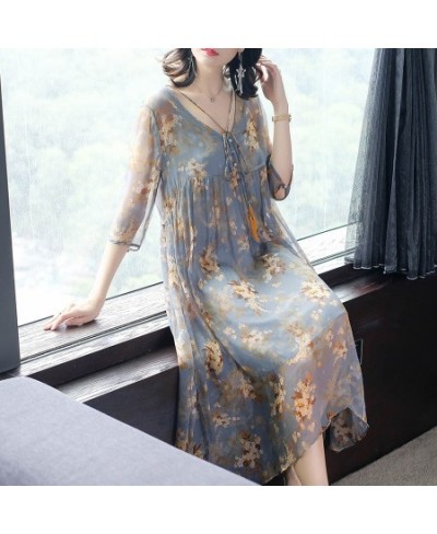 2023 Spring Summer Natural Silk Two Piece Midi Dress Vintage Vacation Print Runway Dress Elegant Women Bodycon Party Vestidos...