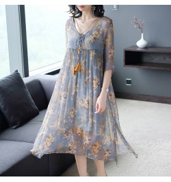 2023 Spring Summer Natural Silk Two Piece Midi Dress Vintage Vacation Print Runway Dress Elegant Women Bodycon Party Vestidos...