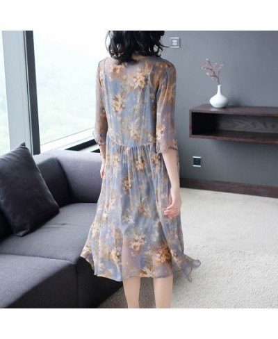 2023 Spring Summer Natural Silk Two Piece Midi Dress Vintage Vacation Print Runway Dress Elegant Women Bodycon Party Vestidos...