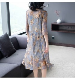 2023 Spring Summer Natural Silk Two Piece Midi Dress Vintage Vacation Print Runway Dress Elegant Women Bodycon Party Vestidos...