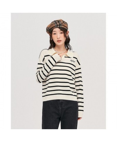 Women Sweaters 2022 Autumn Long Sleeves V Neck Knitted Pullover Striped Comfort Casual Chic Tops $43.02 - Sweaters