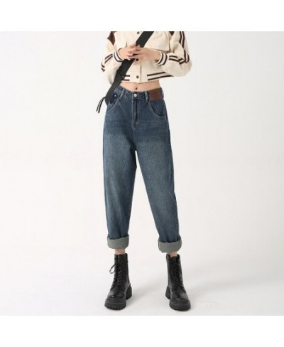 Baggy Jeans Women Fall High Waist Loose Harem Pants Patchwork Denim Trousers Female Streetwear Spring Jeans 526 $49.84 - Jeans