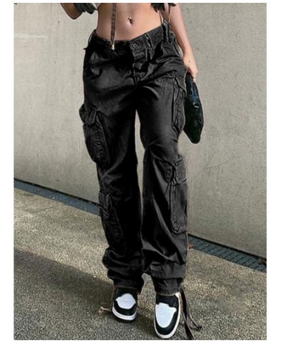 Vintage Y2k Cargo Women's Pants 90s Streetwear Aesthetics Vacation Casual Fashion Female Clothing High Waist Trousers Overall...