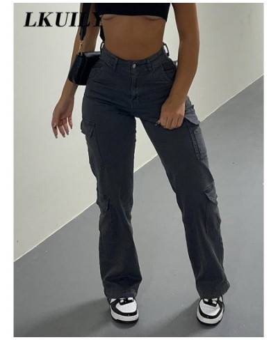 Vintage Y2k Cargo Women's Pants 90s Streetwear Aesthetics Vacation Casual Fashion Female Clothing High Waist Trousers Overall...