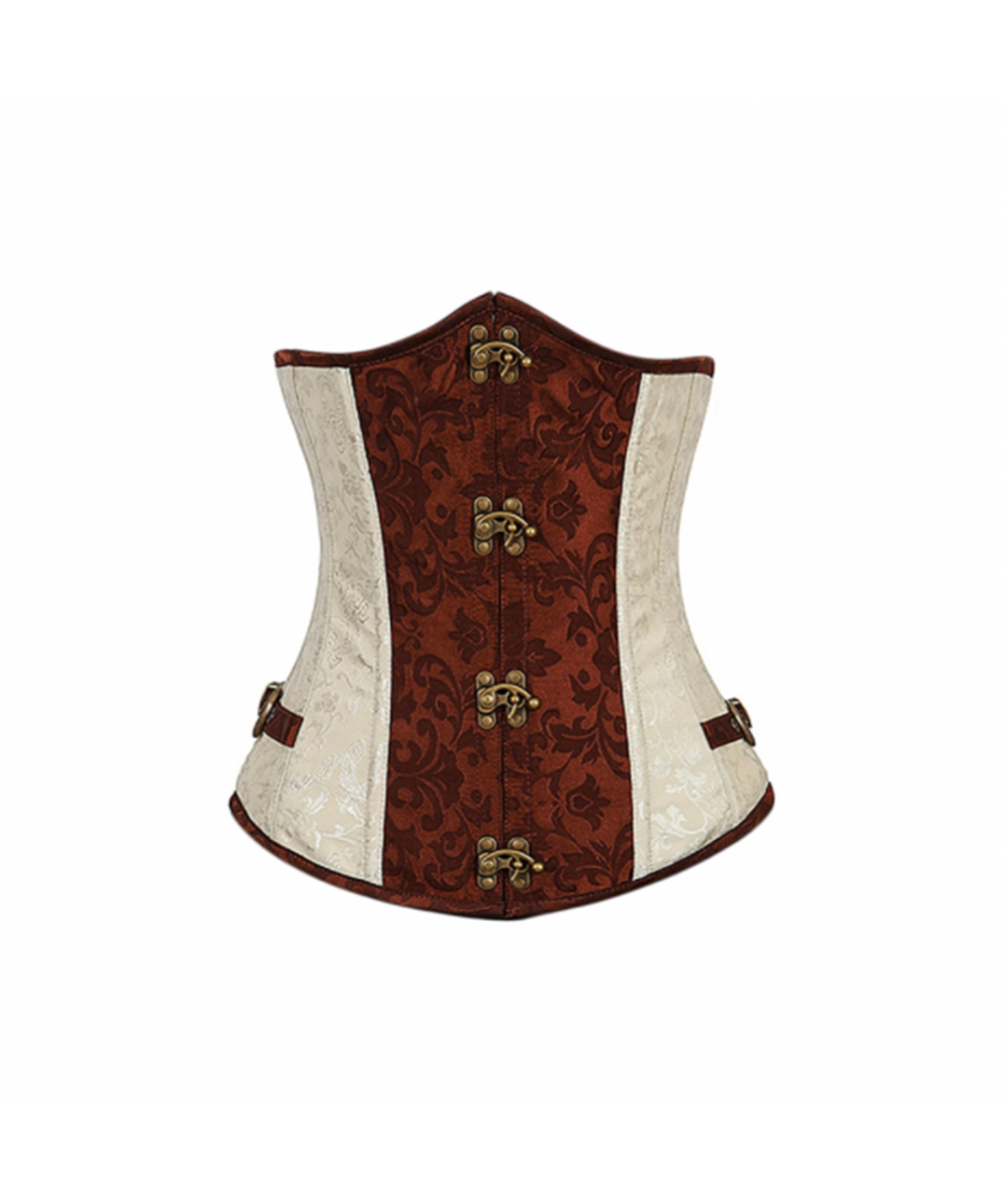 Steampunk Medieval Women Zipper Punk Style Spiral Steel Bone Leather Corset Bustier Top Sexy Gothic Brown Halloween Party $41...