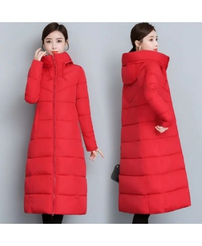Down Cotton Coat Womens 2022 Winter Plus Size Long Padded Jacket Mother's Clothing Temperament Fashion Slim All-match Parkas ...