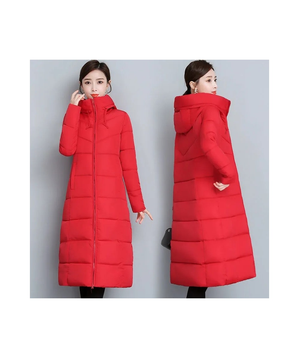 Down Cotton Coat Womens 2022 Winter Plus Size Long Padded Jacket Mother's Clothing Temperament Fashion Slim All-match Parkas ...