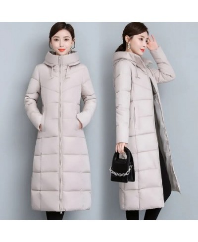 Down Cotton Coat Womens 2022 Winter Plus Size Long Padded Jacket Mother's Clothing Temperament Fashion Slim All-match Parkas ...