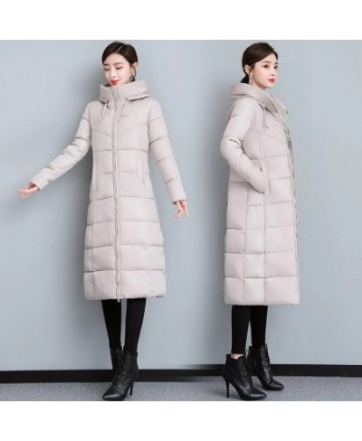 Down Cotton Coat Womens 2022 Winter Plus Size Long Padded Jacket Mother's Clothing Temperament Fashion Slim All-match Parkas ...