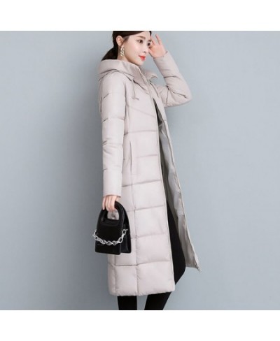 Down Cotton Coat Womens 2022 Winter Plus Size Long Padded Jacket Mother's Clothing Temperament Fashion Slim All-match Parkas ...