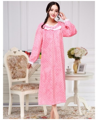 Autumn and winter new ladies long sleeve sweet nightdress loose princess long flannel coral velvet nightgown homewear dress $...