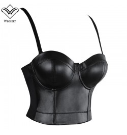 Women Leather Corset Top Crop Bustier Gothic Bra Push Up Bodice Sexy Lingerie Corselet Party Short Camis Plus Size 6XL $30.38...