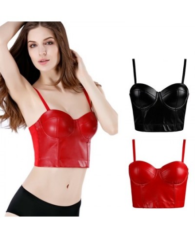 Women Leather Corset Top Crop Bustier Gothic Bra Push Up Bodice Sexy Lingerie Corselet Party Short Camis Plus Size 6XL $30.38...