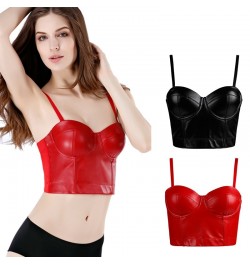 Women Leather Corset Top Crop Bustier Gothic Bra Push Up Bodice Sexy Lingerie Corselet Party Short Camis Plus Size 6XL $30.38...