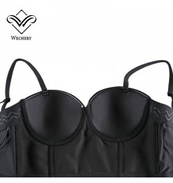 Women Leather Corset Top Crop Bustier Gothic Bra Push Up Bodice Sexy Lingerie Corselet Party Short Camis Plus Size 6XL $30.38...