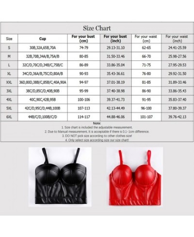 Women Leather Corset Top Crop Bustier Gothic Bra Push Up Bodice Sexy Lingerie Corselet Party Short Camis Plus Size 6XL $30.38...