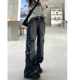 Cargo Pants Women Jeans Street Vintage Distressed Washed High Waisted Jeans Woman Casual Multi Pocket Baggy Jeans Women $53.3...