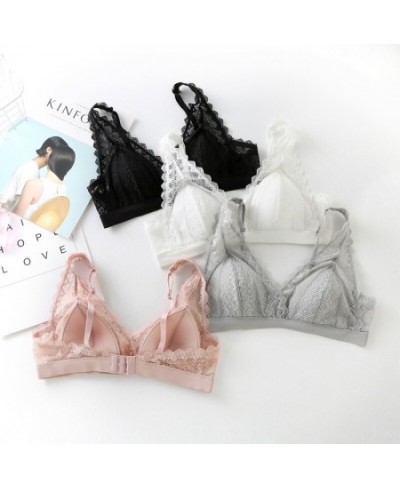 Sexy Lace Bra Silk Comfortable Silk Triangle Cup French Underwear Female Student Thin Adjustable Bra $44.17 - Underwear