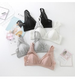 Sexy Lace Bra Silk Comfortable Silk Triangle Cup French Underwear Female Student Thin Adjustable Bra $44.17 - Underwear