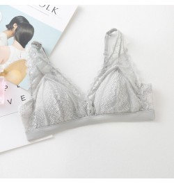 Sexy Lace Bra Silk Comfortable Silk Triangle Cup French Underwear Female Student Thin Adjustable Bra $44.17 - Underwear