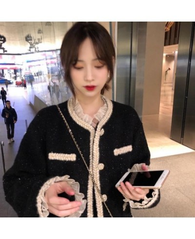 French small fragrance jacket women autumn and winter 2023 new Korean version of the wild short thick tweed coat $48.79 - Jac...