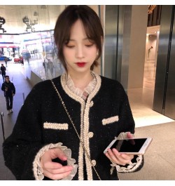 French small fragrance jacket women autumn and winter 2023 new Korean version of the wild short thick tweed coat $48.79 - Jac...