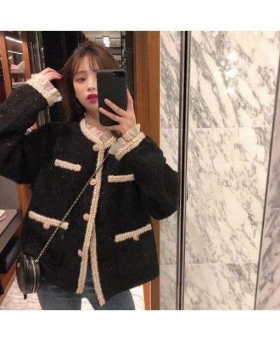 French small fragrance jacket women autumn and winter 2023 new Korean version of the wild short thick tweed coat $48.79 - Jac...