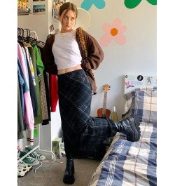 Striped Long Skirts Retro y2k Straight Skirts High Waisted Summer Skirts Women Sweet Cute Party Skirts Grunge Trendy $34.57 -...