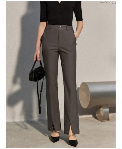 Women's Straight Pants 2022 Summer Office Lady Slim Slit High Waist Trousers Suit Pants Female Clothing 12240290 $102.94 - Pa...