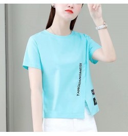 New short sleeved T-shirt Women's ins fashion summer Korean design feeling Thin commuting short upper clothes my body my choi...