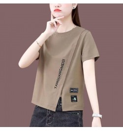 New short sleeved T-shirt Women's ins fashion summer Korean design feeling Thin commuting short upper clothes my body my choi...