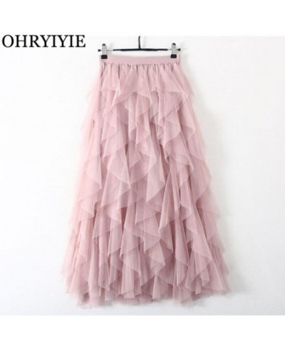 Spring Summer Tiered Tulle Skirt Women 2023 Casual Patchwork Tutu Skirt Female Elegant Beach Skirts Jupe Longue Femme $51.97 ...