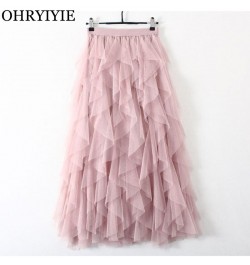 Spring Summer Tiered Tulle Skirt Women 2023 Casual Patchwork Tutu Skirt Female Elegant Beach Skirts Jupe Longue Femme $51.97 ...