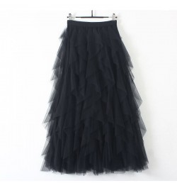 Spring Summer Tiered Tulle Skirt Women 2023 Casual Patchwork Tutu Skirt Female Elegant Beach Skirts Jupe Longue Femme $51.97 ...