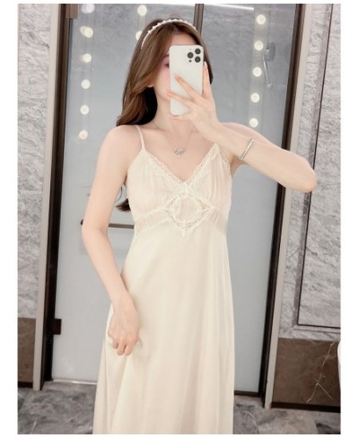 Sweet Vintage Fairy Dress Women Nightdress Autumn Lace Sexy Nightgown Elegant Princess Dress Female Casual Nightgown Home Dre...