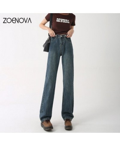 Women's jeans Retro Street Loose Solid Straight 2023 Trend American Casual Pants High Waist Mopping Wide Leg Trousers $44.52 ...