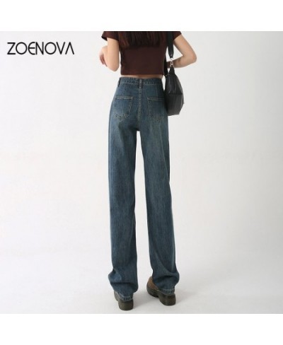 Women's jeans Retro Street Loose Solid Straight 2023 Trend American Casual Pants High Waist Mopping Wide Leg Trousers $44.52 ...