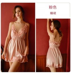 Women Lace Nightgowns Sleepwear Pyjamas Set Summer Night Dress Nightwear Sexy Lingerie Bathrobe Female Nightdress silk Satin ...