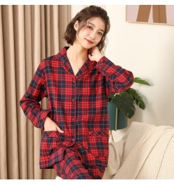 2022 100% Cotton Lovers Pajamas Sets Women Men Spring Long Sleeve Casual Soft Sleepwear Plaid Design Homewear Loungewear $54....