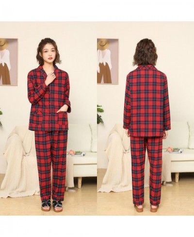 2022 100% Cotton Lovers Pajamas Sets Women Men Spring Long Sleeve Casual Soft Sleepwear Plaid Design Homewear Loungewear $54....