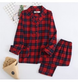 2022 100% Cotton Lovers Pajamas Sets Women Men Spring Long Sleeve Casual Soft Sleepwear Plaid Design Homewear Loungewear $54....