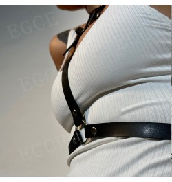 Leather Body Harness Sexy Woman Lingerie Fetish Goth Corset Chest Bondage Neck Belt with Bow Bdsm Lingerie Gothic Clothes $18...