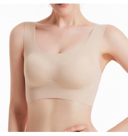 Thin Push Up Vest Bra Women Ice Silk Seamless Underwear Soft Comfortable Sleep Top With Chest Padded Plus Size Bras For Women...