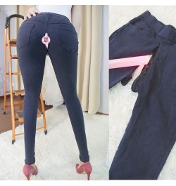 Women's Outdoor Sex Pants Clothes Leggings Open Crotch Double Zipper Jeans Skinny Denim Trousers High Waist Sexy Exotic $77.8...