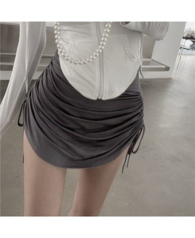 Skirts Female Harajuku 2022 Summer Autumn Period Ladies Thread Side Draw String Elastic Sexy Mini Skirts Womens Chic $28.71 -...