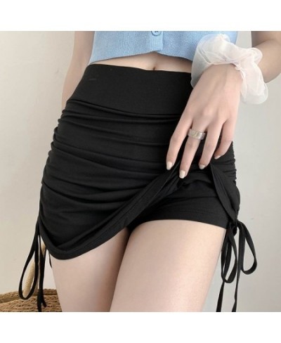 Skirts Female Harajuku 2022 Summer Autumn Period Ladies Thread Side Draw String Elastic Sexy Mini Skirts Womens Chic $28.71 -...