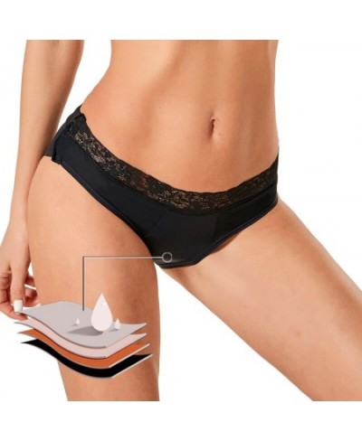 S-4XL Detachable buttons leak proof menstrual briefs sexy lace four layers absorbent physiological underwear plus size linger...