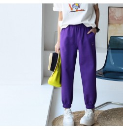 K9001C Korean version of casual all-in-one cartoon embroidery loose and thin high waist corset feet sports sweatpants $90.75 ...